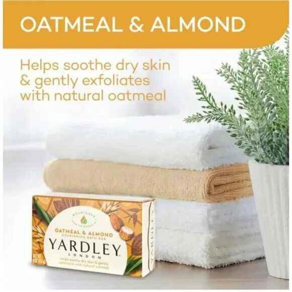 3 Yardley Oatmeal & Almond Exfoliating Bath Bars - Picture 1 of 3